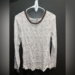 Free People Floral Lace Top Size L